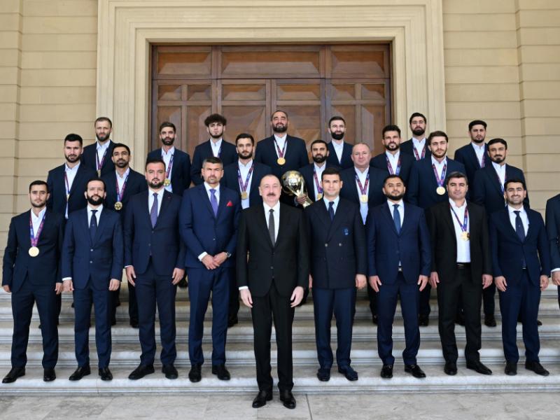 President Ilham Aliyev received members of Azerbaijan national team, winners of the Minifootball World Cup