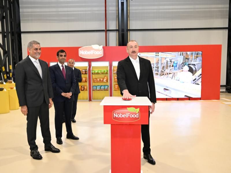President Ilham Aliyev attended opening of snack production plant in Baku