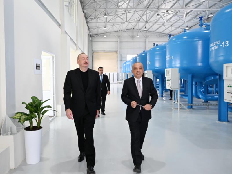 President Ilham Aliyev attended inauguration of sand filter-free water treatment facility in Yevlakh City