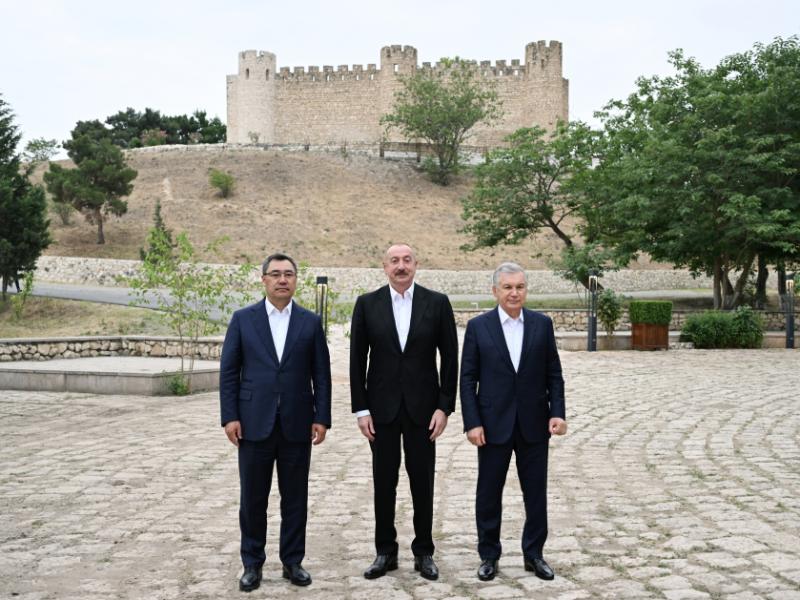 Presidents of Azerbaijan, Uzbekistan, and Kyrgyzstan visited Shahbulag Castle in Aghdam