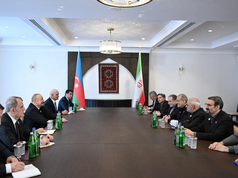 Xankəndidə Azərbaycan Prezidenti İlham Əliyevlə İran Prezidenti Məsud Pezeşkianın görüşü olub