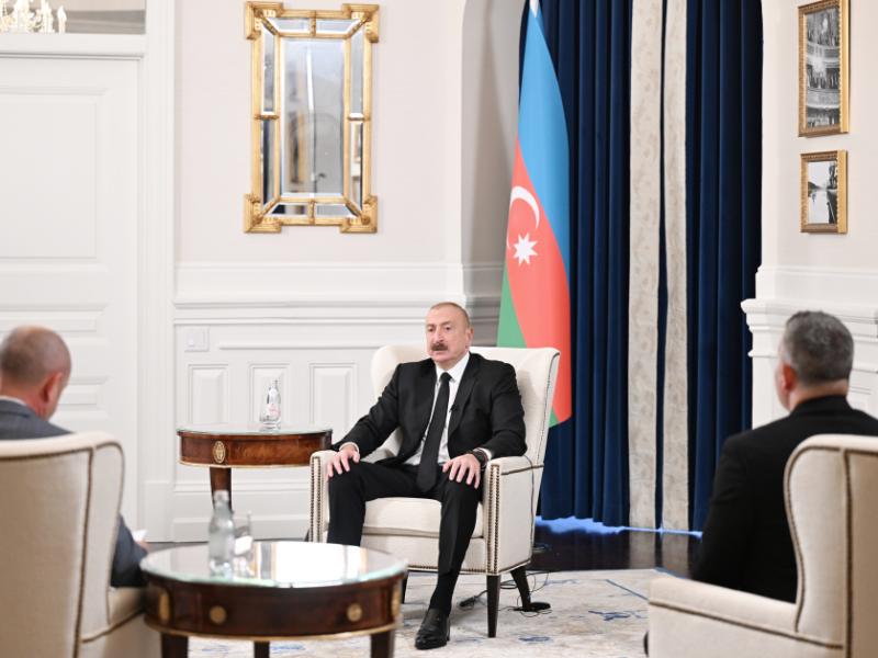 President Ilham Aliyev gave interview to Azerbaijani media representatives in Washington