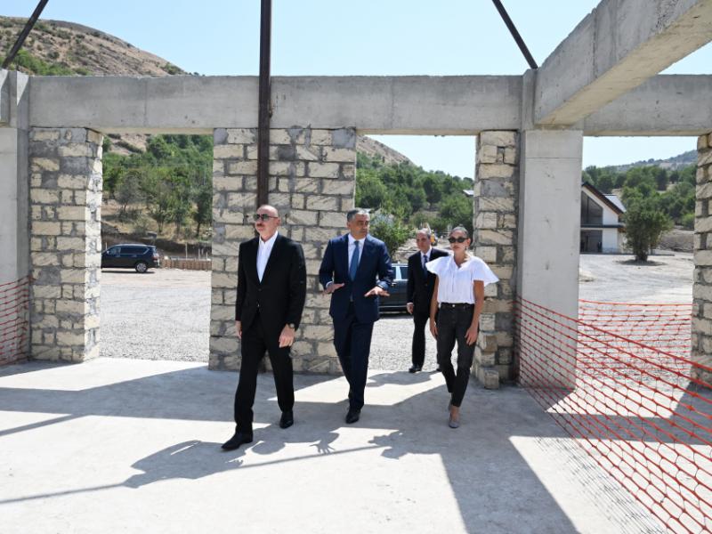 President Ilham Aliyev and First Lady Mehriban Aliyeva inspected construction of Hajikend recreation complex