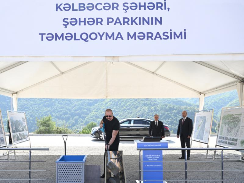 President Ilham Aliyev laid foundation stone for Kalbajar City Park