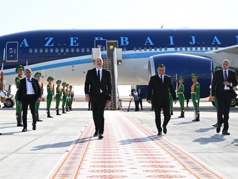 President of Azerbaijan Ilham Aliyev arrived in Turkmenistan on a working visit