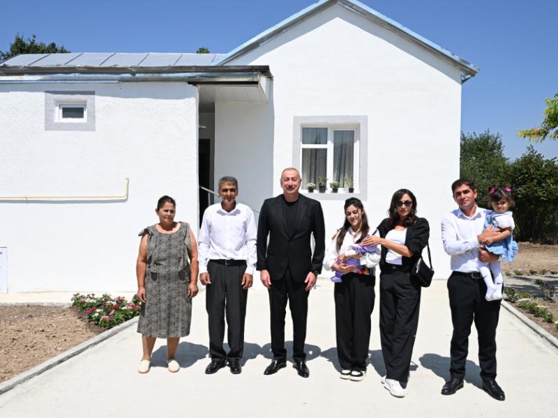 President Ilham Aliyev and First Lady Mehriban Aliyeva reviewed restoration of private houses and infrastructure in Kolatag village of Aghdara