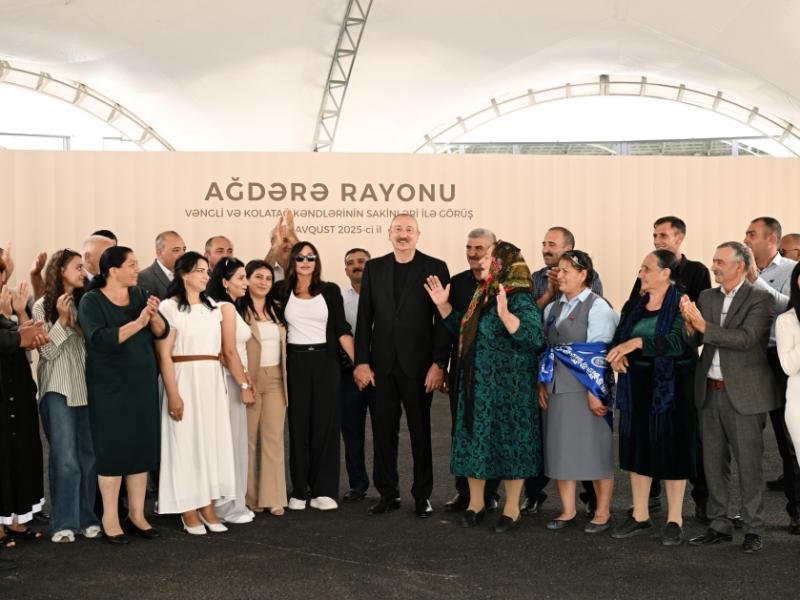 President Ilham Aliyev and First Lady Mehriban Aliyeva met with residents of Vangli and Kolatag villages in Aghdara