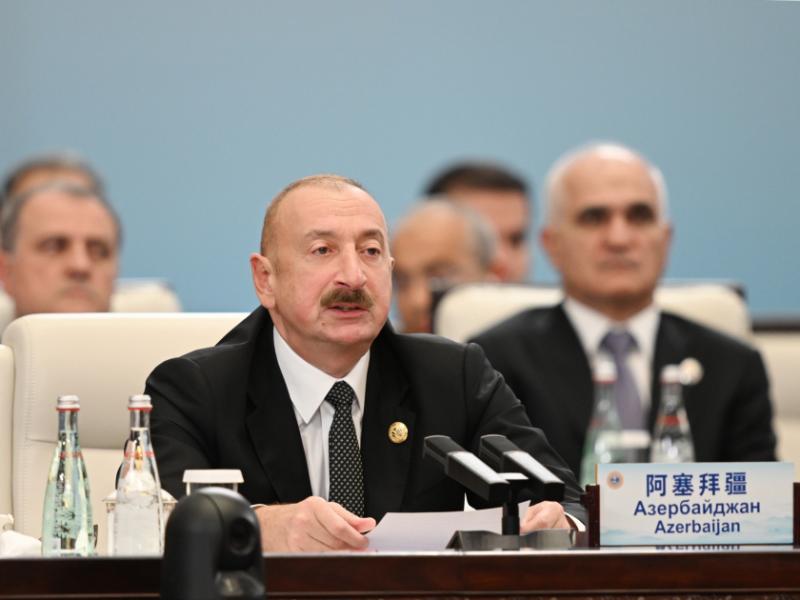 SCO Plus meeting underway in Tianjin, China President Ilham Aliyev delivered speech at the event