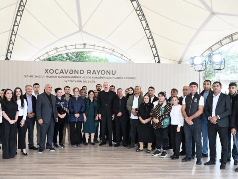 President Ilham Aliyev met with residents of Girmizi Bazar, Hadrut settlements, and Sos village