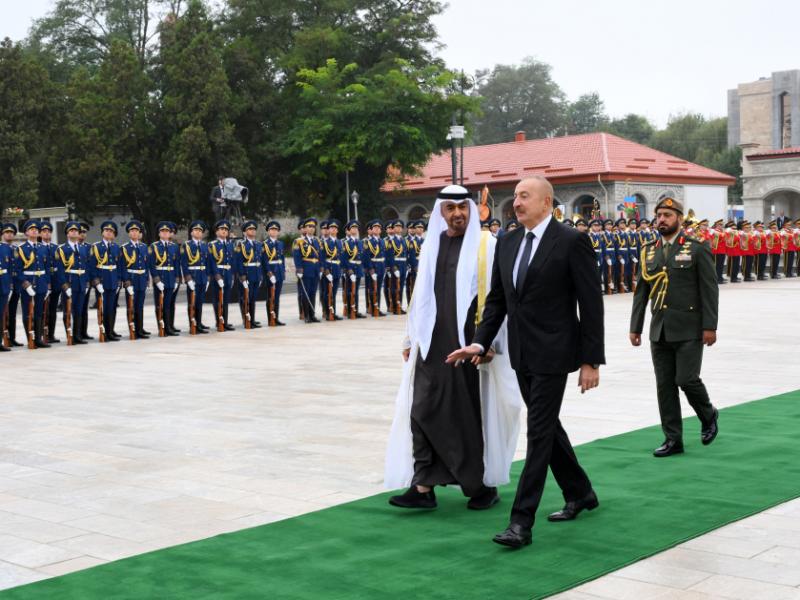 Birləşmiş Ərəb Əmirliklərinin Prezidentinin Şuşada rəsmi qarşılanma mərasimi olub
