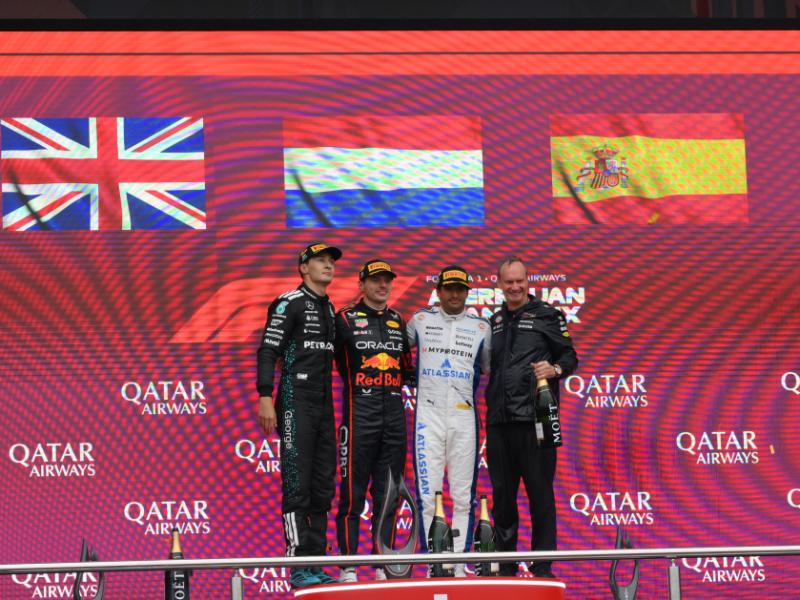 Formula 1 Azərbaycan Qran-Prisinin qalibləri mükafatlandırılıb