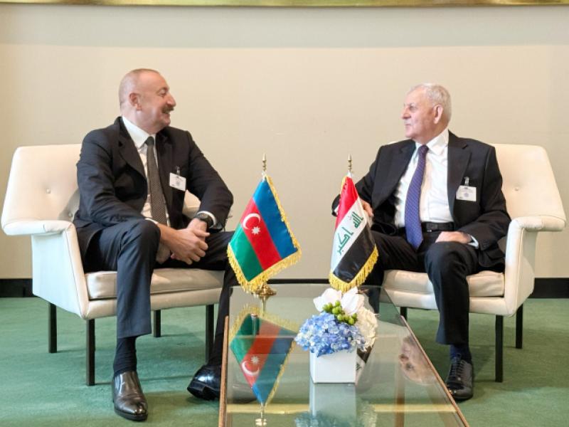 Президент Азербайджана Ильхам Алиев встретился в штаб-квартире ООН в Нью-Йорке с Президентом Ирака