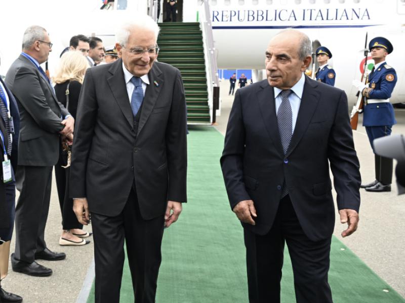 İtaliya Prezidenti Sercio Mattarella Azərbaycana rəsmi səfərə gəlib