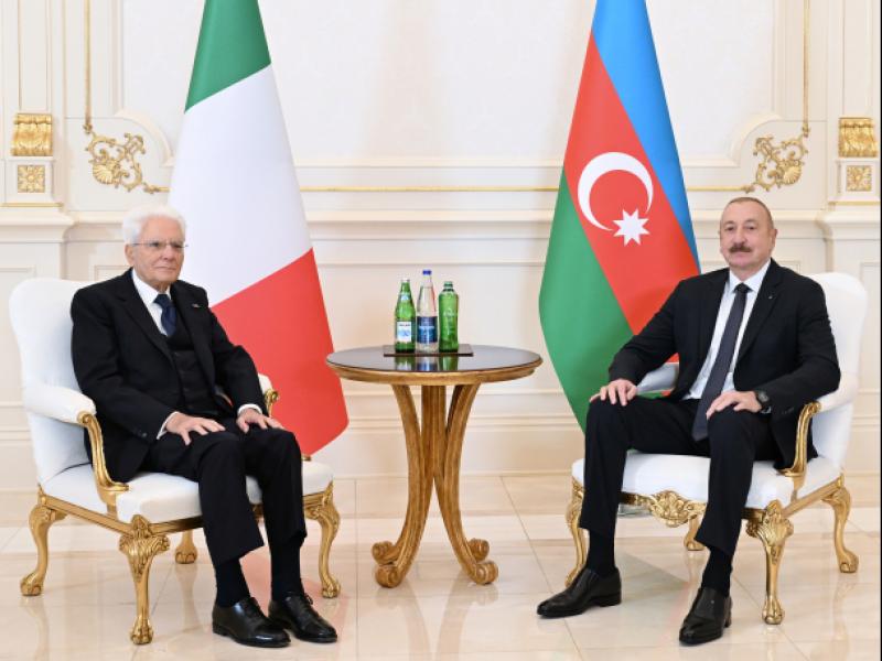 Azərbaycan Prezidenti İlham Əliyevin İtaliya Prezidenti Sercio Mattarella ilə təkbətək görüşü keçirilib