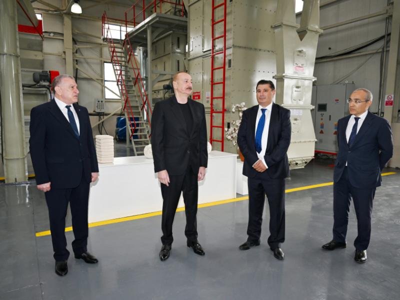 President Ilham Aliyev visited cotton processing plant in Sabirabad