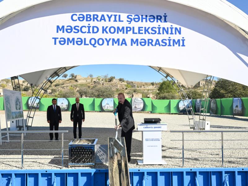 President Ilham Aliyev laid foundation stone for Jabrayil City Mosque
