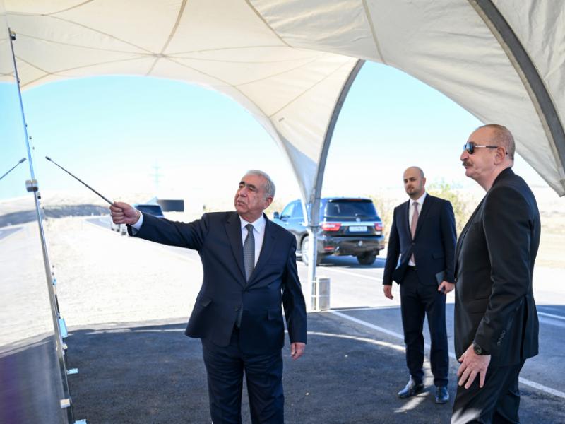 President Ilham Aliyev attended opening of highway to “Shafag” Solar Power Plant in Jabrayil district