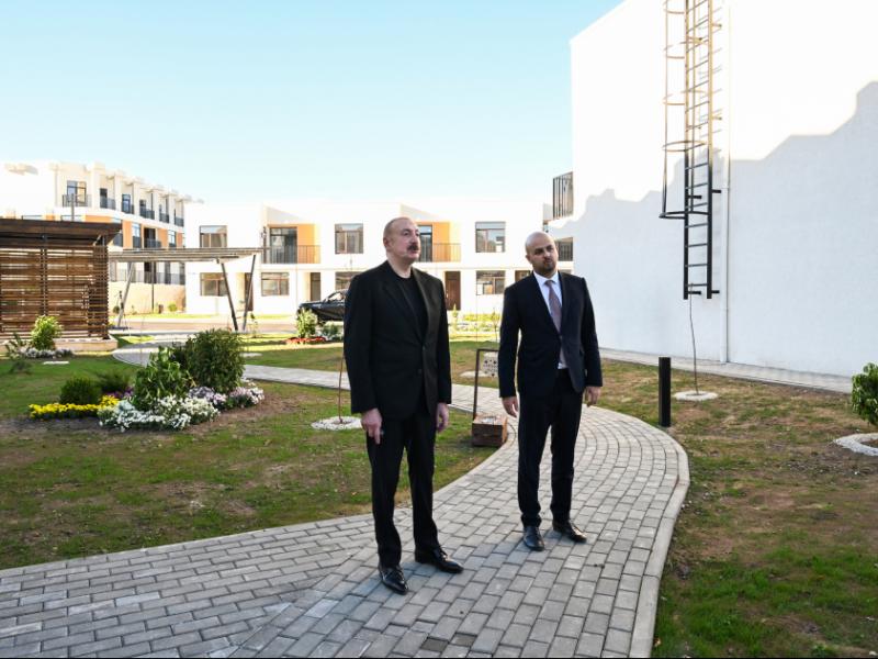 President Ilham Aliyev reviewed completed 104-apartment residential complex in Zangilan