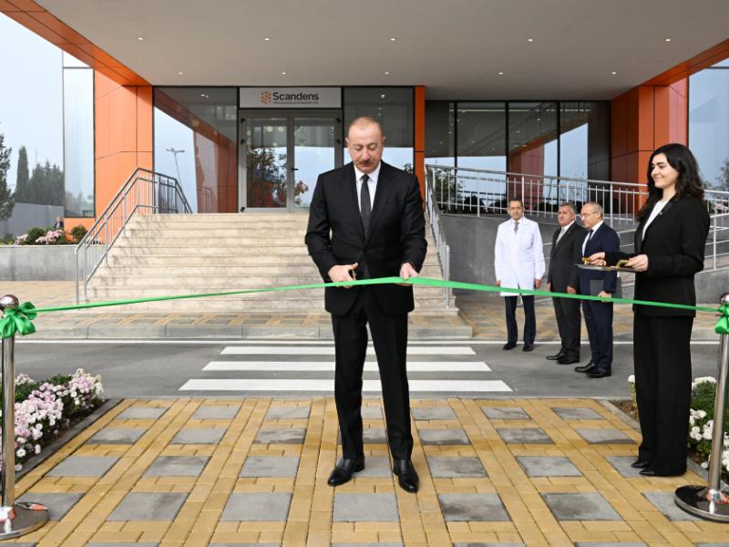 Президент Ильхам Алиев принял участие в открытии предприятия по производству лекарственных препаратов