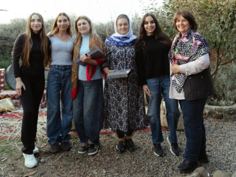 Leyla Aliyeva, Arzu Aliyeva, and Alena Aliyeva visit farming enterprise in Lankaran