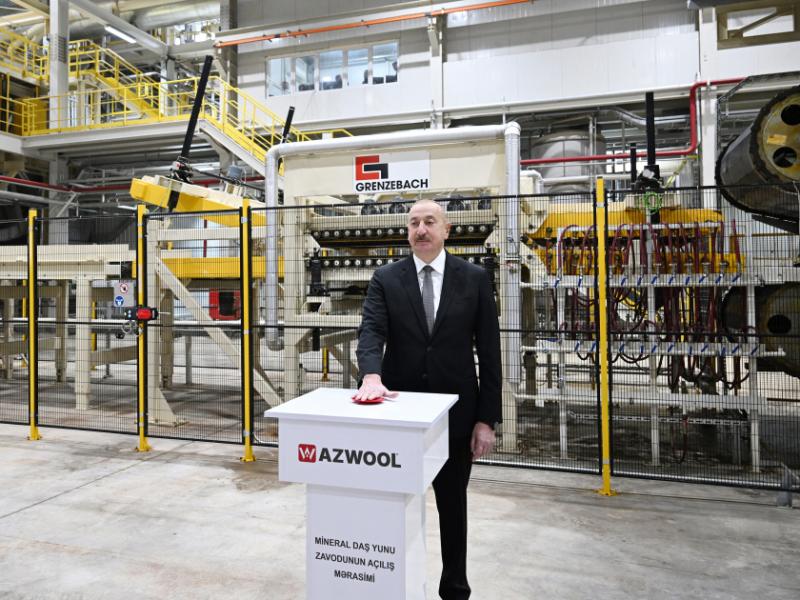 President Ilham Aliyev attended inauguration of AZWOOL mineral rock wool plant
