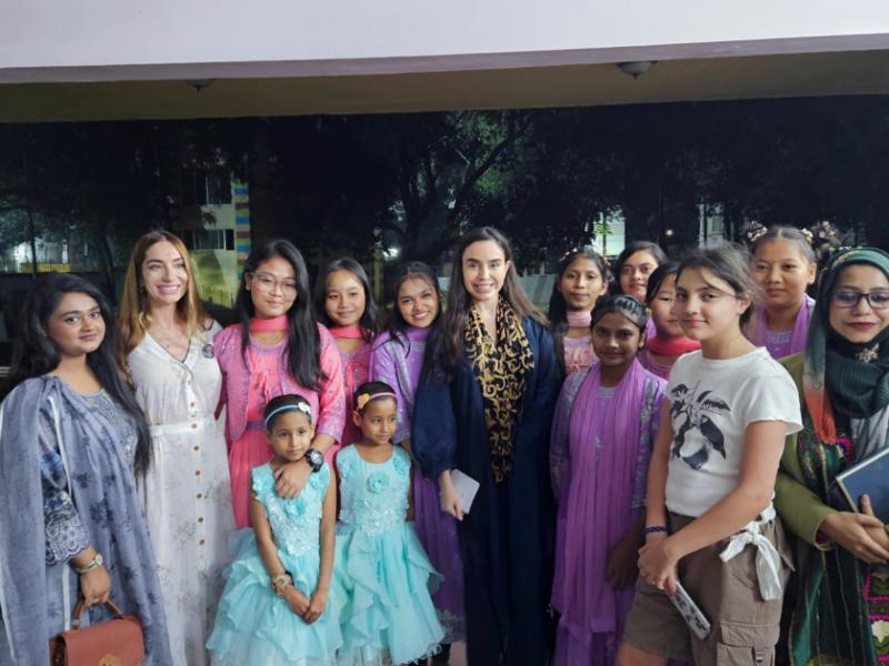 Leyla Aliyeva and Arzu Aliyeva visit orphanage in Dhaka