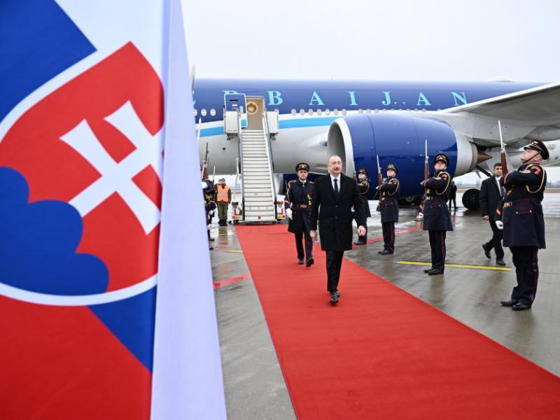President of Azerbaijan Ilham Aliyev arrived in Slovakia for official visit