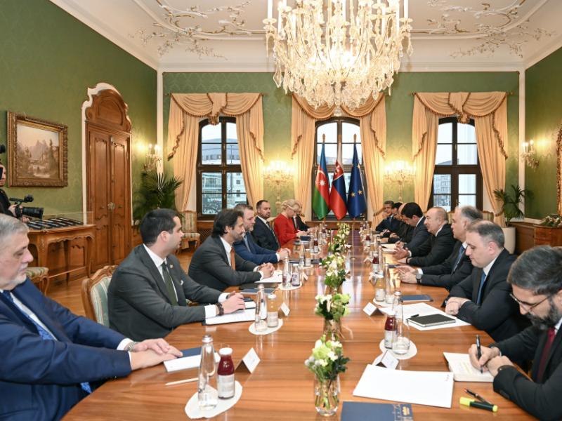 Bratislavada Azərbaycan Prezidenti İlham Əliyevin Slovakiya Prezidenti ilə geniş tərkibdə görüşü olub