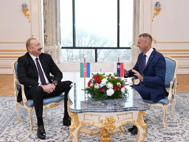 President Ilham Aliyev held one-on-one and expanded meetings with Speaker of National Council of Slovakia