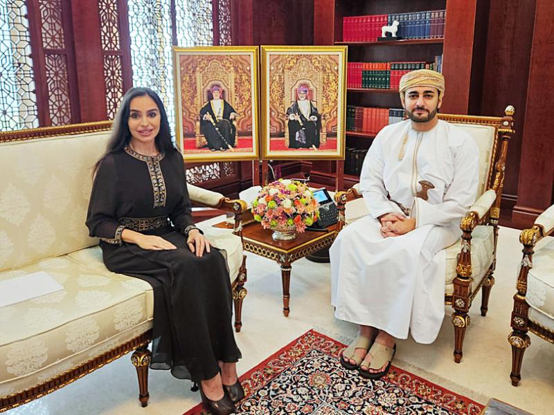 Leyla Əliyeva Maskatda Oman Sultanlığının Vəliəhdi Sayyid Theyazin bin Haitham Al Saidlə görüşüb
