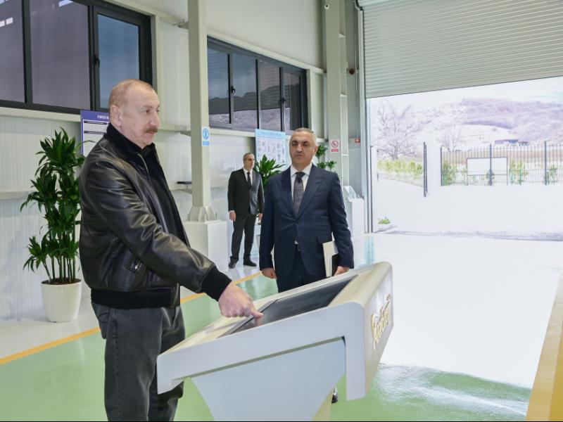 Президент Ильхам Алиев принял участие в открытии гидроэлектростанции «Гозлукёрпю» в Агдеринском районе