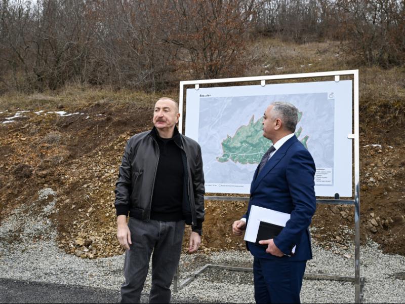 President Ilham Aliyev inspected reconstruction progress in Heyvali village, Aghdara district
