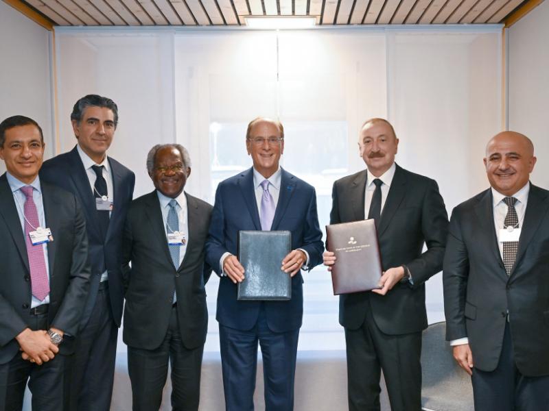 President Ilham Aliyev met with CEO of BlackRock, and Founding Partner, Chairman and CEO of Global Infrastructure Partners in Davos