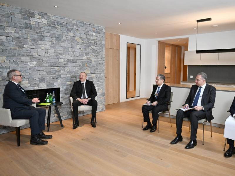 President Ilham Aliyev met with President of Dell Technologies for Europe, Middle East and Africa in Davos