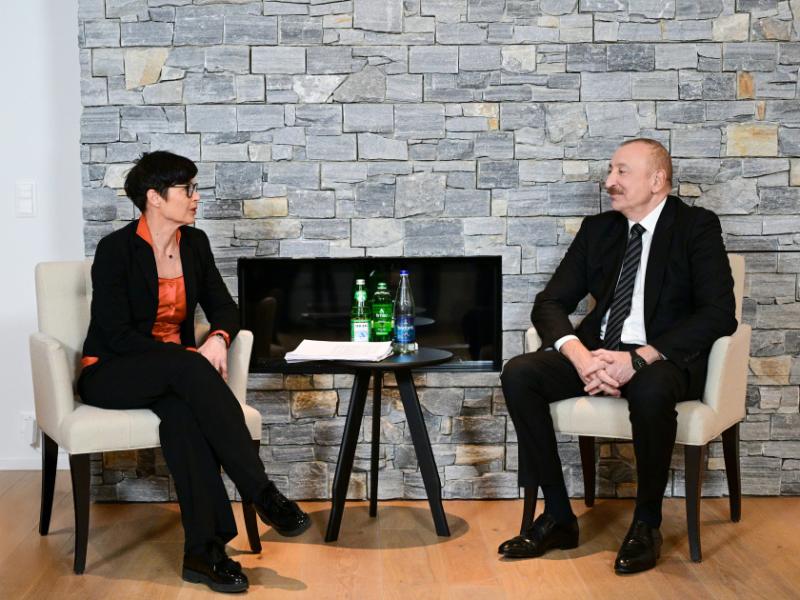 President Ilham Aliyev met with European Commissioner for Enlargement Marta Kos in Davos