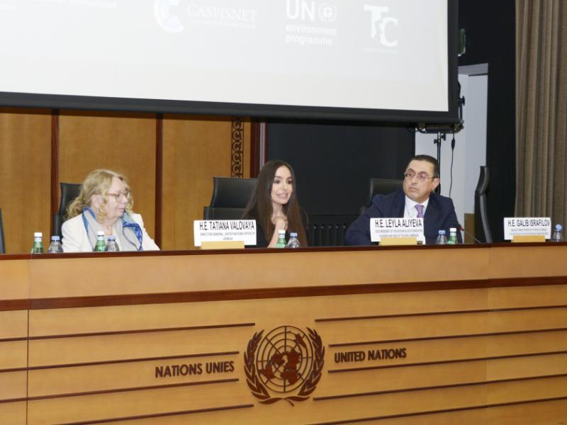 Leyla Aliyeva attends discussions on environmental problems of Caspian Sea in Geneva
