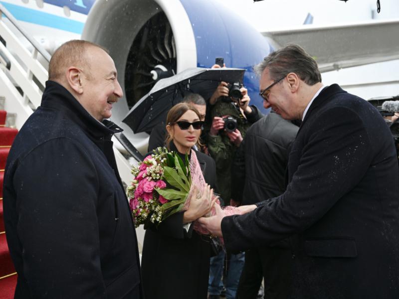 Президент Ильхам Алиев прибыл с официальным визитом в Сербию