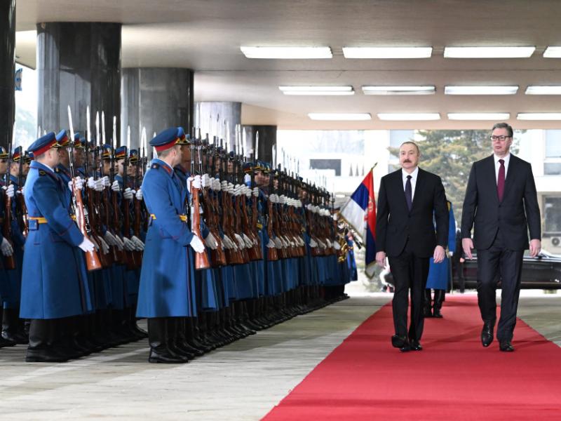 Состоялась церемония официальной встречи Президента Ильхама Алиева в Белграде