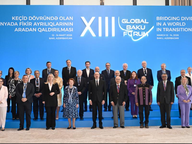 “Keçid dövründə olan dünyada fikir ayrılıqlarının aradan qaldırılması” mövzusunda XIII Qlobal Bakı Forumu keçirilir Prezident İlham Əliyev Forumun açılış mərasimində çıxış edib