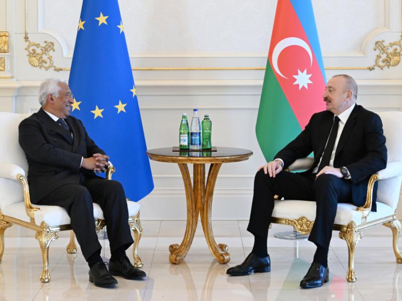 Prezident İlham Əliyevin Avropa İttifaqı Şurasının Prezidenti ilə təkbətək görüşü keçirilir