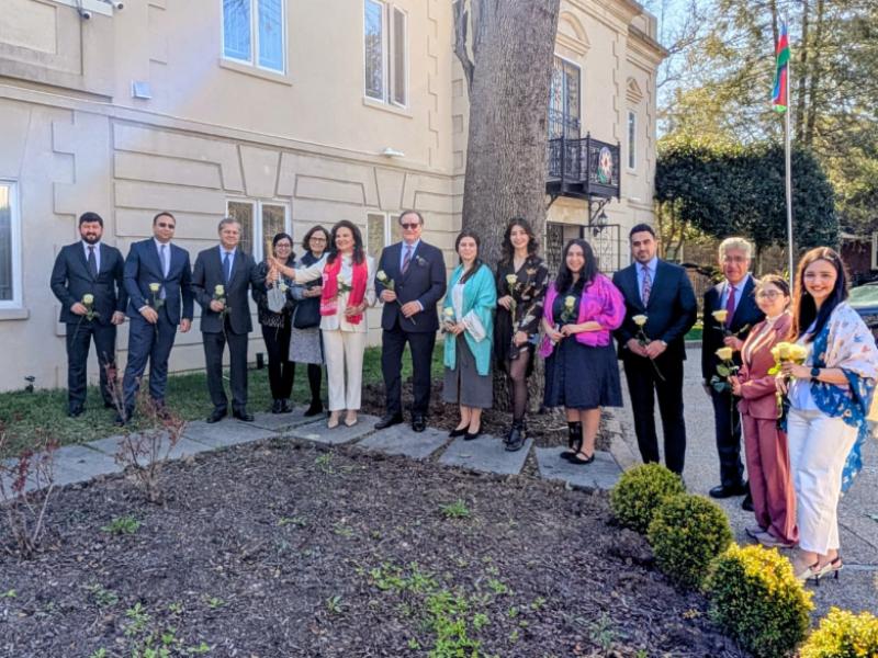 Symbolic white rose planted at Azerbaijan's Embassy in U.S. on the occasion of Novruz holiday