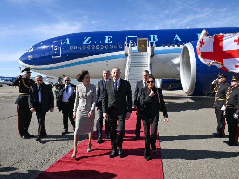 President Ilham Aliyev arrived in Georgia on state visit
