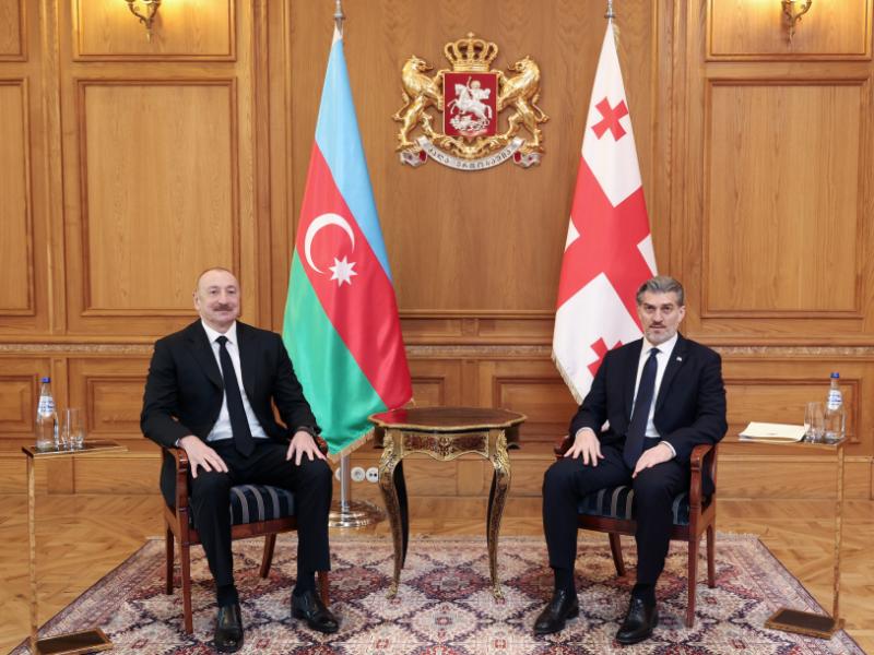 Azərbaycan Prezidenti İlham Əliyevin Gürcüstanın Prezidenti Mixeil Kavelaşvili ilə təkbətək görüşü olub