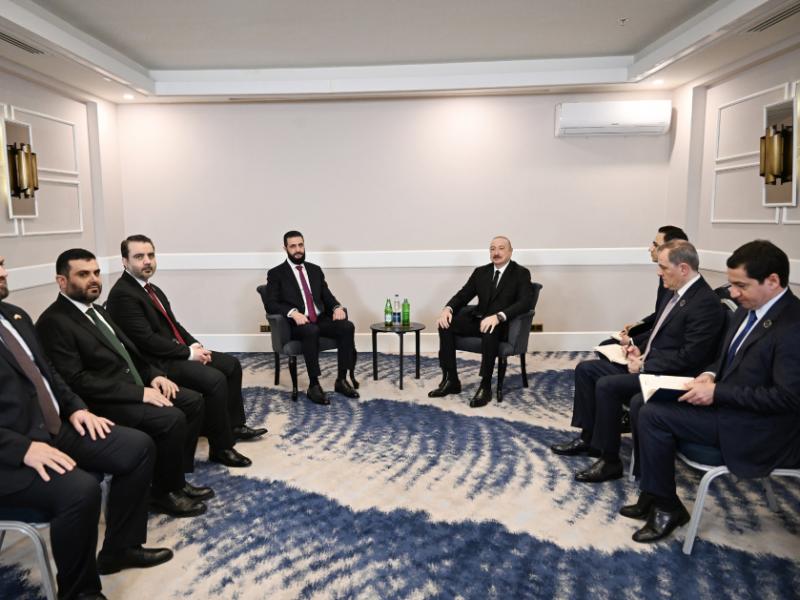 Prezident İlham Əliyevin Antalyada Suriyanın keçid dövrü Prezidenti ilə görüşü olub