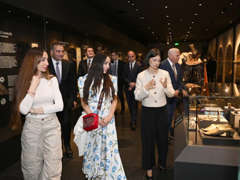 Leyla Aliyeva and Arzu Aliyeva attend opening of historical and architectural monuments after restoration in Sheki city