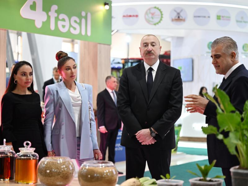 Президент Ильхам Алиев ознакомился с 19-й выставкой Caspian Agro Week и 31-й выставкой InterFood Azerbaijan
