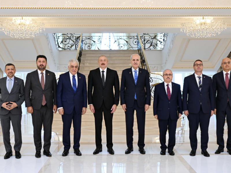 Prezident İlham Əliyev Türkiyə Böyük Millət Məclisi sədrinin rəhbərlik etdiyi nümayəndə heyətini qəbul edib