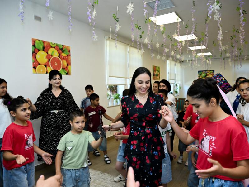Leyla Aliyeva meets with residents of children's home in Sheki