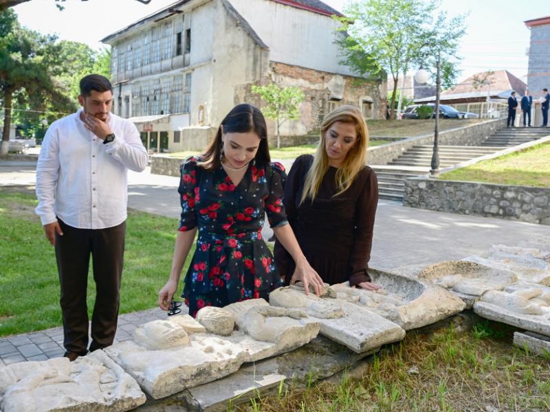 Leyla Aliyeva reviews restoration and reconstruction works at Muhammad Fuzuli Park in Sheki