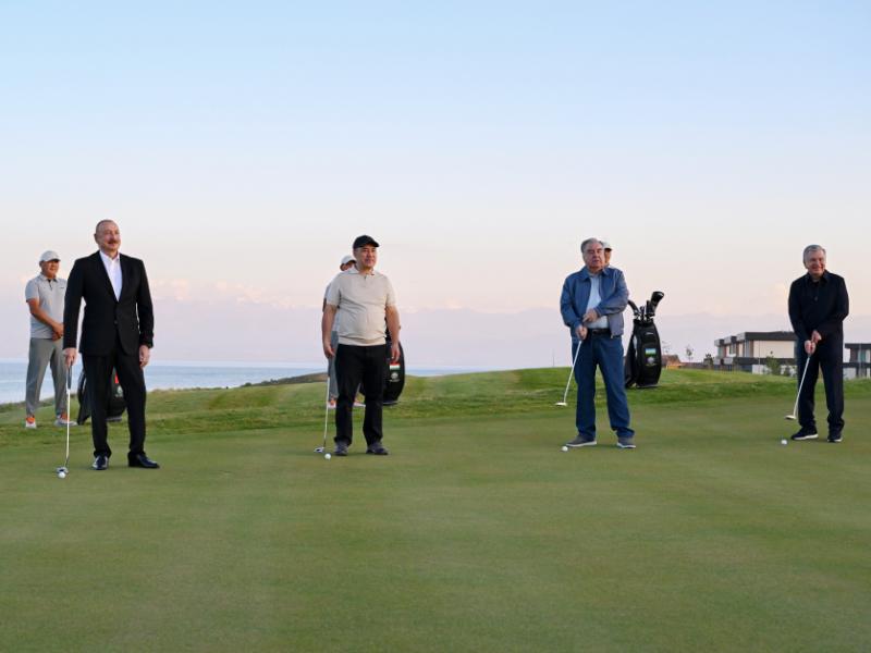 President Ilham Aliyev, alongside Presidents of Kyrgyzstan, Uzbekistan, and Tajikistan, attended inauguration of Golf Club in Cholpon-Ata